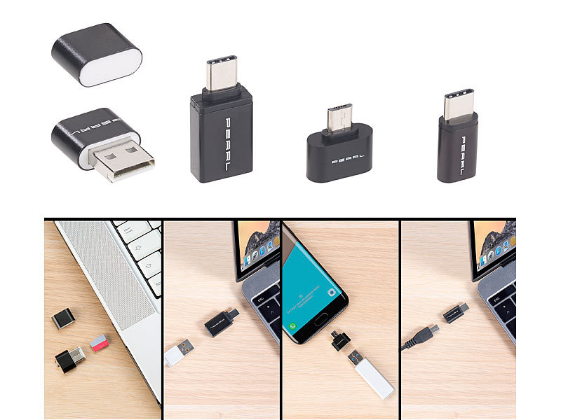 ; USB-3.0-Adapter auf USB Typ C, SIM-Kartenhalter mit microSD-Kartenleser und SIM-Adapter 