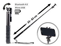 PEARL Aluminium-Selfie-Stick in Profi-Qualität, mit Bluetooth, 23  83 cm