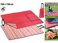 PEARL 3in1-Multi-Picknickdecke mit Sitzkissen & Zudecke, waschbar, 150x130cm