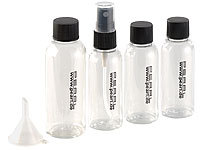 PEARL Reise-Set: Kosmetiktasche mit 4 Mini-Flaschen + Trichter