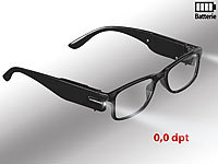PEARL Modische Brille mit integriertem LED-Leselicht, ohne Sehstärke