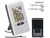 PEARL Digitales Innen und Außen-Thermometer mit LCD-Display und Uhrzeit