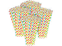 PEARL 400 Retro Papier-Trinkhalme in 4 Farben, gestreift, lebensmittelecht
