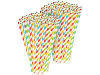 PEARL 200 Retro Papier-Trinkhalme in 4 Farben, gestreift,