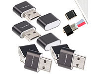 PEARL 4er Pack Mini-Cardreader für microSD(HC/XC)-Karten bis 128 GB & USB