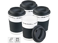 PEARL 4er-Set Coffee-to-go-Becher mit Deckel, 350 ml, doppelwandig, BPA-frei