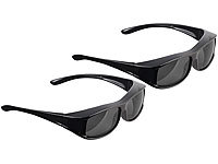PEARL 2er-Set Überzieh-Sonnenbrillen "Day Vision Pro" für Brillenträger