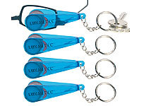 PEARL 4er-Set Brillen-Putz-Zangen mit Tüchern im Schlüsselanhänger