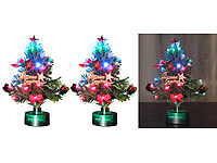 PEARL 2er-Set LED-Weihnachtsbäume mit Glasfaser-Farbwechslern