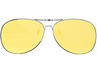 PEARL Nachtsicht-Brillenclip im Pilotenbrillen-Design, polarisiert, UV400