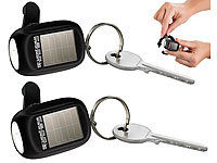 PEARL 2er-Set Mini-Solar-LED-Taschenlampe mit Dynamo & Schlüsselring, 8 lm