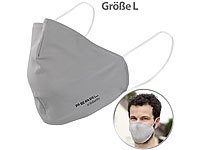 PEARL Mund-Nasen-Stoffmaske mit Filter-Textil, waschbar, Größe L