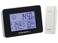 PEARL Funkuhr mit Thermometer, Wetterstation für Senioren; Digitale Thermometer/Hygrometer Digitale Thermometer/Hygrometer Digitale Thermometer/Hygrometer Digitale Thermometer/Hygrometer 