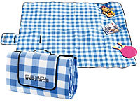 PEARL Fleece-Picknick-Decke mit wasserabweisender Unterseite, 200 x 175 cm