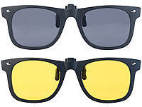 PEARL 2er-Set Nachtsicht und Sonnenbrillen-Clips, polarisiert, UV400