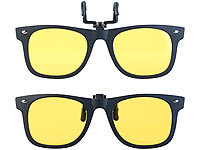PEARL 2er-Set Nachtsicht-Brillenclips im Retro-Look, polarisiert, UV400