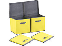 PEARL 2er-Set Aufbewahrungsboxen mit Deckel, faltbar, 31x31x31 cm, gelb