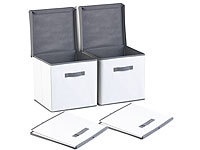 PEARL 2er-Set Aufbewahrungsboxen mit Deckel, faltbar, 31x31x31 cm, weiß