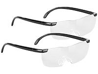 PEARL 2er-Set randlose Vergrößerungs-Brille, 1,6-fach, mit Schutz-Tasche