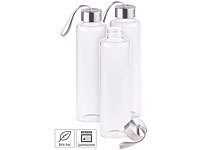 PEARL 3er Set Trinkflasche aus Borosilikat-Glas, 550 ml, BPA-frei