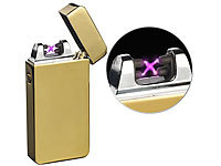 PEARL Elektronisches USB-Feuerzeug mit doppeltem Lichtbogen und Akku, golden