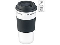 PEARL Coffee-to-go-Becher mit Deckel, 475 ml, doppelwandig, BPA-frei