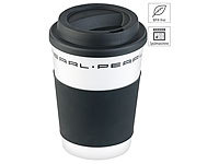 PEARL Coffee-to-go-Becher mit Deckel, 350 ml, doppelwandig, BPA-frei