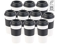 PEARL 10er-Set Coffee-to-go-Becher, Deckel, 475 ml, doppelwandig, BPA-frei