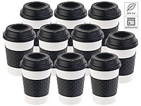 PEARL 10er-Set Coffee-to-go-Becher, Deckel, 350 ml, doppelwandig, BPA-frei