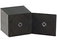 PEARL Doppel CD Slim Soft Boxen im 10er-Set, 7 mm, schwarz