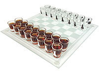 PEARL Edles Echtglas-Trinkspiel "Schach"