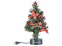 PEARL USB-Weihnachtsbaum mit Farbwechsel-Glasfaser-Lichter