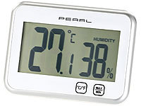 PEARL Digitales Thermometer & Hygrometer mit Minimum / Maximum, Touch