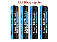 PEARL 4er-Set NiMH-Akkus Typ AAA Micro, 1.100 mAh; Alkaline-Batterien Micro (AAA) Alkaline-Batterien Micro (AAA) Alkaline-Batterien Micro (AAA) Alkaline-Batterien Micro (AAA) 