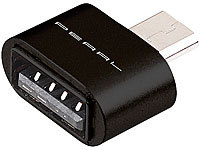 PEARL OTG-USB-Adapter mit Alu-Gehäuse, USB-Buchse auf Micro-USB-Stecker