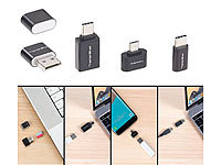PEARL microSD-Kartenleser & USB-OTG-Adapter-Set für Micro-USB & USB Typ C