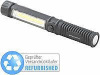 PEARL 2in1-LED-Taschenlampe mit COB-LED-Arbeitsleuchte, Versandrückläufer