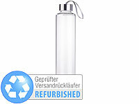 PEARL Flasche für Getränke, Wasserflaschen Glas, Glasflasche; Mikrofaser-Handtücher Mikrofaser-Handtücher 