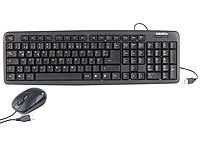PEARL Office-Set: optische USB-Maus & Tastatur mit Ziffernblock, schwarz