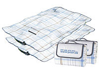 PEARL 2er-Set Fleece-Picknick-Decken mit wasserabweisender Unterseite