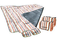 PEARL 2er-Set Fleece-Picknick-Decken 200x175 cm, wasserabweisende Unterseite