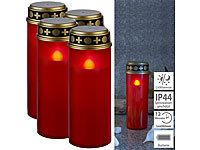 PEARL 4er-Set XL-LED-Grablichter, Lichtsensor, Batteriebetrieb, 21 cm, rot