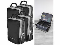 PEARL 4er-Set Kompressions-Packtaschen für Handgepäck, Größe L, 37x27x7 cm
