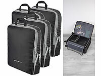 PEARL 4er-Set Kompressions-Packtasche für Handgepäck, Größe XL, 45x37x8 cm