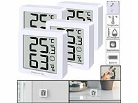 PEARL 4er-Set Digitales Thermo & Hygrometer, Komfort & Min./ Max.-Anzeige
