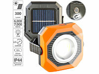 PEARL Solar Camping & Arbeits-Lampe, 6W, 300lm, 1.200mAh, IP44, Magnet