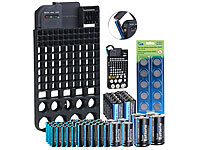 PEARL 2in1-Batterie-Organizer für 110 Batterien mit Tester & Batterien-Set
