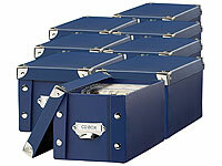 PEARL 8er-Set CD-Archiv-Box für je 24 Standard oder 48 Slim-CD-Hüllen, blau