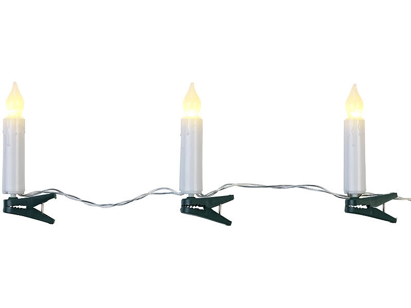 ; LED Lichterketten Weihnachtsbäume mit Kabel, Xmas Klemmen Dekorations flammenlose Kerzenlichter warmweiße Deko Lichter Advents KerzenhalterWeihnachtsbeleuchung 